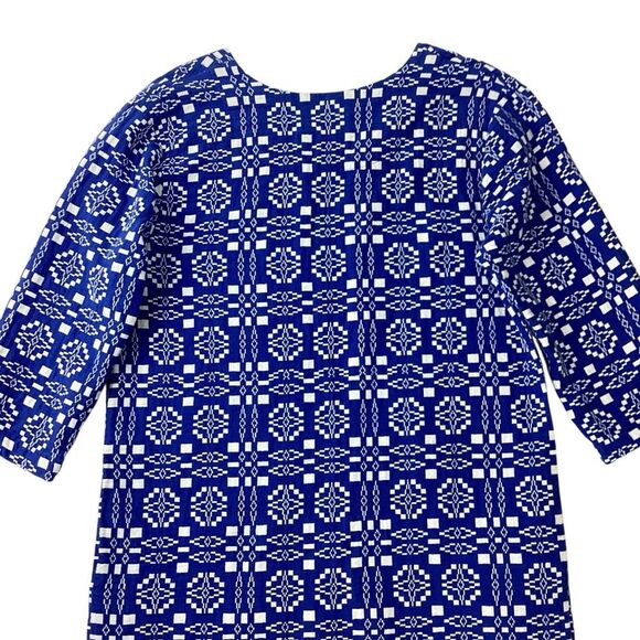 ACE & JIG Size XS Deck Dress in Cardiff Textile Blue White Geometric Pattern - Picture 8 of 11